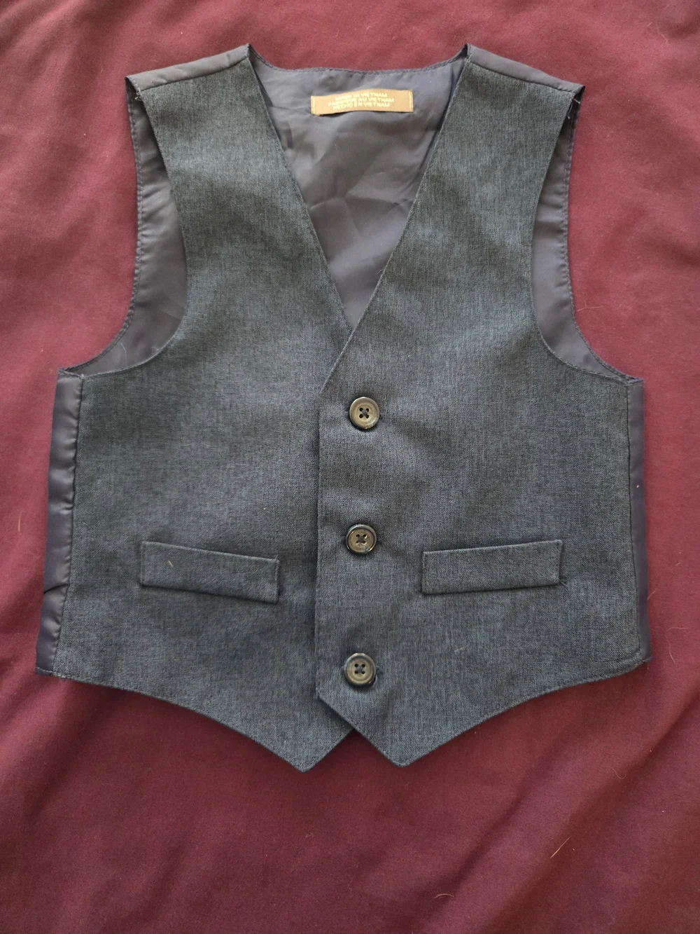 Van Heusen Boys Navy Blue Vest & Pants Set with Polka Dot Shirt and Bow Tie